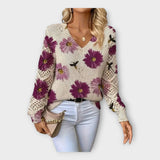 Pleteni Pulover s Čipkastim Detaljima