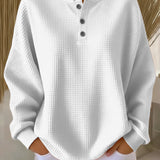 Jasna – Jednobojni pulover s teksturom i gumbima na izrezu