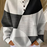 Mirjana – Pulover s crno-bijelim geometrijskim blokovima