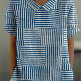 Amelia | Prugasta Patchwork Košulja