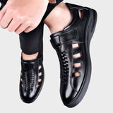 Steffen - Brune športne sandale od prave kože